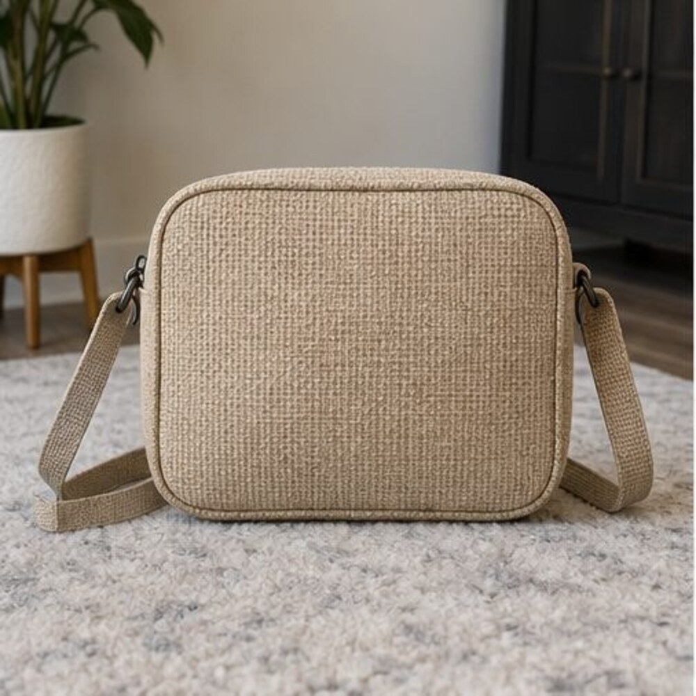 Sand Woven Crossbody Bag